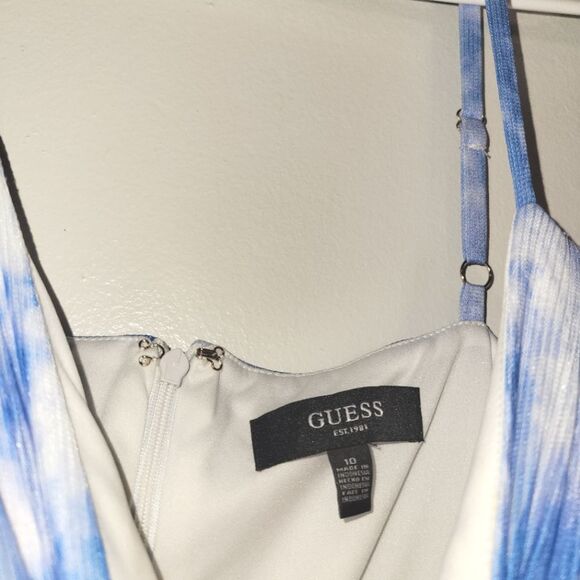 Guess Blue Tie Dye Midi Slit Dress 10 - Picture 7 of 15